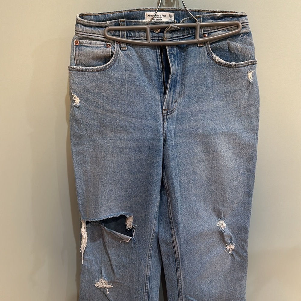Abercrombie and Fitch the 90s straight leg ultra high in curve love - Picture 3 of 10